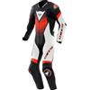 DAINESE Laguna Seca 6 1- Pezzo Tuta in pelle da moto, nero/bianco/rosso, 52