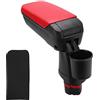 Akozon Bracciolo della Console Centrale, Box Bracciolo Centrale con Portabicchieri di Ricambio Rosso per Smart Fortwo Forfour 453 15-19