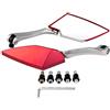 Akozon specchietti moto barracuda rossi + Specchio retrovisore, specchietto retrovisore per moto di lusso in lega di alluminio rosso(Rosso)