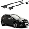 OMAC Barre Portatutto Alluminio TÜV geprüft per Nissan X-Trail III T32 2013-2021 - per Rail Tetto Standard - T Nut - Max 90 kg - 2 Schlösser Nero