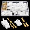 YIXISI 120 Pezzi 2.8mm Kit di Connettori Elettrici per Auto, 3 Pin Kit Connettore e Terminali da Crimpare, Connettori per Cavi Elettrici per Automobili, per Auto e Moto (Bianco)