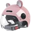 RIKCAT Simpatico casco moto 3/4 mezzo con orecchie di gatto, casco aperto per scooter per bambini omologato DOT/ECE, caschi da strada per go-kart ATV per bici da strada per ragazzi e ragazze A