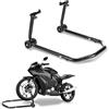 Gimisgu - Sollevatore per moto, anteriore, dispositivo di sollevamento, larghezza regolabile, per lavori di manutenzione e montaggio, per moto fino a 300 kg (nero)