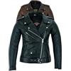 Texpeed Giacca da moto in pelle da donna perfect Marlon Brando - Giacca da moto Touring con protezione autentica Biker CE Armor (EN 1621-1) Nero - XL
