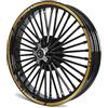 IRIDEA DESIGN adesivi cerchi moto universali techno oro metallizzato per cerchi da 16-17-18 pollici