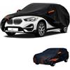 generico Telo copriauto esterni Compatibile con BMW X1 2016-2025,antivento,antipioggia,antineve,antisole impermeabile,protezione per tutte le stagioni (black orange)
