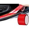 Bseical 5D Fibra Di Carbonio Rivestimento Adesivo Car Sticker Auto, Protezioni Per Davanzali Per Porte Auto In Fibra Di Carbonio Universali Autoadesive Per Auto Protettive (Rosso fuoco, 7cmX5m)