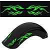 Generico coppia adesivi per parafango moto motocicletta scooter TRIBALE custom racing edition universale decal scegli colore cod.1864 (069 Verde Fluo)