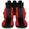 Susy Shop Coprisedili Auto Compatibili Per Panda, Set Fodere Anteriori Posteriori,Schienale Posteriore Diviso 50 e 50, Lavorazione MADE IN ITALY (Nero/Rosso)