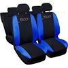 Rebeca Shop 500x Copri-sedili Auto Compatibili 500x | Set Coprisedile Anteriori e Posteriori | Logo Ricamato | Airbag Compatibile | Accessori Auto Interno … (Nero/Royal)