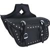 A-Pro Borsa Bisacce Moto Customo Chopper Borchie Cromate Nero Saddle Bags