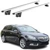 OMAC Barre Portatutto Alluminio TÜV geprüft per Opel Insignia A B Station Wagon 2008-2022 - per Rail Tetto Integrati - T Nut - Max 100 kg - 2 Schlösser Argento
