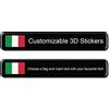labelbike - 2 Adesivi 3D PERSONALIZZABILI BANDIERA + NOME - Etichette in Resina Impermeabili per Serbatoio Moto Telaio Bicicletta Casco Bici Moto Tuning Auto Stile Rally - 1.5x9 cm