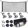 TKSE ReteBagagliaio Auto, 100x40cm Nera in Plastica di Nylon Rete per Auto Estensibile Posteriore, Rete Portaoggetti da Bagagliaio con 4 Ganci per Organizer per Furgoni Camion SUV