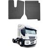 OMAC Tappetini in Gomma Compatibili con Iveco Stralis 2002-2019 Tappetini Auto Gomma Nero 2tlg