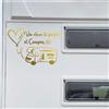 Generico Adesivo sticker camper frase frasi AMORE CAMPER PASSIONE MARE -caravan roulotte- accessori grafiche fiancata scegli colore cod.1978 (091 Oro, cm 35 x 25)