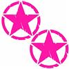 Pimastickerslab Kit Adesivi 4x4 off Road Stella Militare US Army Scegli Colore e Misura -cod. 1653- (046 Rosa Fluo, Diametro 20 CM)