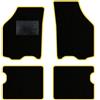 QUEMAR Tappetini Auto compatibili con Lancia Ypsilon 3 porte 2003-2011/ Kit Tappeti Moquette e Gomma su Misura (Set 2 Anteriori + 2 Poster.)/ Ricami e Colori Personalizzati (Bordo Giallo, 0 Ricami)