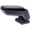 RATI ARMSTER S Bracciolo adatto per CITROEN C4 CACTUS 2014-2021 [nero,pelle vegana] Bracciolo centrale retrofittabile con vano portaoggetti