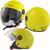 A-Pro Jet Moto Casco Scooter Visiera Lunga Parasole ECE 22 06 Certificato Fluo A-Pro S