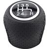 CNWagner Pomello Cambio Auto Pomelli Cambio Rivestiti in Pelle per Fiat Grande PUNTO EVO FIAT PUNTO 2012 (5 Speed)