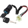 Rugnipw Blocchetto Di Accensione Per ATV Go Kart Scooter Moto ETC 2/4 Fili Pin Interruttore Di Accensione Blocco Chiave(4 Wires Male Plug)