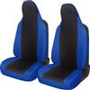 Auto Accessori Lupex Coprisedili Auto Compatibili con Aygo, sedili con poggiatesta integrato, coppia anteriore, fodere protezione sedile, modello universale (Nero - Blu Royal)