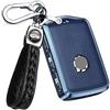 ontto Custodia per chiave auto, adatta per Volvo S60 S90 XC40 XC60 XC90 V60 V90 S60 S90 T5 T6 T8 Polestar 1 2 telecomando portachiavi metallo pelle custodia protettiva 4 tasti A blu