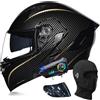 ACLFFSHOP Caschi da Moto Modulari Bluetooth, Casco da Moto a Doppia Visiera Integrale Omologato DOT/ECE, con Doppio Altoparlante e Microfono, per Adulti Uomini e Donne M~XXL