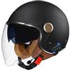 VVPEC Scooter Caschi Bluetooth Moto Jet 3/4 Casco Auricolare E Microfono Integrati con Doppia Visiera Parasole Certificazione ECE Casco Jet Per Adulti Uomini Donne - Mezze Caschi Moto Stile Vintage(Color:1,