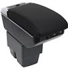 OYHCM Bracciolo Centrale per Ford Fiesta MK7 2009-2017, Doppio Scomparto, Pelle Nera, Facile da Installare, Accessorio Auto Personalizzato