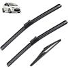 Autopixl Tergicristalli anteriori e posteriori compatibili con Ford KA MK2 2009-2015. Spazzole antipioggia per parabrezza e finestrini da 24''+14''+11''.