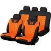 LiYaBaiHuo 9 Pezzi Coprisedili Auto per Dacia Sandero Stepway 3.Gen 2.Gen 2012-2016 2017 2018 2019 2020-2025, Set Copri-Sedile Fodere per Anteriori e Posteriori Antiscivolo Accessori, D/Orange