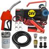 AMUR POMPA TRAVASO GASOLIO CON FILTRO - POMPA GASOLIO CON FILTRO - POMPA ASPIRAZIONE DIESEL POMPA DIESEL 24V con tubo in gomma 6m + pistola automatica + filtro diesel POMPA GASOLIO KIT COMPLETO