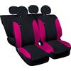 Susy Shop Coprisedili Auto Compatibili Per 500 Made In Italy Set copri sedili Colorati (Nero/Fucsia)