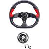 Generico VOLANTE STERZO MANUBRIO SPORTIVO NERO con Razze Rosse Completo di Mozzo Specifico per Panda 4X4 modello 141-141A Prodotte dal 1986 al 2003 - X2330PUN-PR - C-5018S
