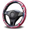 614 Coprivolante Auto Flags Day Regno Unito Bandiera Britannica Vintage Blu Rosso Protezione Copristerzo Morbido Donna Accessori Auto Interno Auto Coprivolanti Universale Coprivolante 38Cm