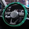 BeLongsYou Coprivolante Bling, 36-39cm diamanti di cristallo scintillante auto SUV Direzione Protector, antiscivolo moda universale auto interno accessorio decorativo per tutte le stagioni,Verde