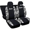 Lupex Shop Coprisedili auto compatibili con 600 Seicento, Nero Mimetico chiaro, Made in Italy, tessuto poliestere, set sedili completi anteriori e posteriori