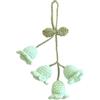 WAZUBC 2 Pezzi Ciondoli a Forma di Fiore All'uncinetto per Auto Intrecciati a Mano con 4 Graziosi Fiori di Mughetto Accessori per Specchietto Retrovisore All'uncinetto (verde chiaro)