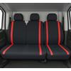 Auto Accessori Lupex LS31 Coprisedili Auto Universali per Furgoni e Camion 3 Posti, tessuto in Policotone, colore Nero con strisce Rosse, Anteriori 2+1, Compatibile Con bracciolo