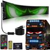 AOBUJDUB Occhi Led per Auto, Devil Eyes Occhi Led per Camion Tabella Luminosa Camion IP65 Luci Auto Impermeabile Display Programmabile Accessori(70x173mm)