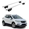 OMAC Portatutto Base Compatibile con Opel Mokka X 2016-2025 Metallo 75kg Argento 2pz Corrimano Chiuso per Porta Bici, Portasci, Portascialuppe Serrabile