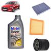 OP Kit tagliando 3 filtri + 5L olio Mobil 5W-20 per Ford Fiesta VII 1.1 TI-VCT benzina 2017+
