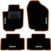 QUEMAR Tappetini Auto compatibili con Rav4 III XA30 2006-2013 / Kit Tappeti Moquette e Gomma su Misura (Set 2 Anteriori + 2 Posteriori) / Ricami e Colori Personalizzati (Bordo Arancio, 4 Ricami)