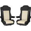 Generisch Coprisedili per camion Mercedes Actros MP4 MP5 con sedile passeggero pieghevole (beige con cuciture beige)