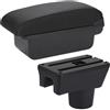 EGUIAS Poggia braccio Centrale Adatto per Toyota Adatto per Aygo X Adatto per Citroen C1 Adatto per Peugeot 108 Retrofit Parts Storage Box 2017 2018 2019(C2 Black line NO USB)