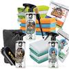 Nuke Guys Car Interior Cleaning Bundle Premium | Pulitore tappezzeria 0.5L + Pulitore vetri 0.5L + Pulitore interni 0.5L + 8X panno microfibra + 2X panno Waffle + guanto + spazzola + pennello