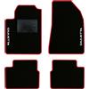 QUEMAR Tappetini Auto per Alfa Romeo GIULIETTA, Bordo Rosso, 2 Ricami | 2016-2020 / Kit Tappeti Moquette e Gomma su Misura / Set 2 Anteriori + 2 Posteriori / Ricami e Colori Personalizzati