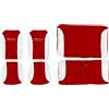 Lupex Shop 500_R.Bi ALL Copri-sedili Auto Compatibili 500 | Rosso Bianco | Set Copri-Sedile Anteriori e Posteriori | Logo Ricamato | Airbag Compatibile | Accessori Auto Interno